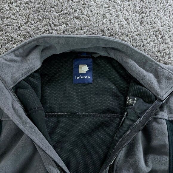 Lafuma Fleece Jacket Mens Medium Gray Black Full Zip Convertible to Vest - Picture 3 of 11